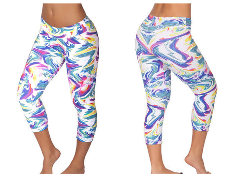 2730-1 Sports Yoga Capri Pants Color Printed