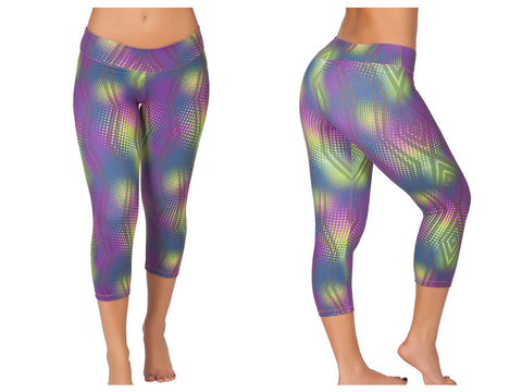 2716-1 Sports Yoga Capri Pants Color Printed