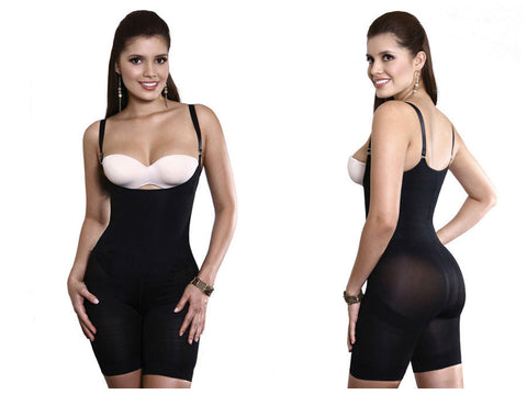 705 Sophie Open Bust Long Leg Body Shaper Color Black
