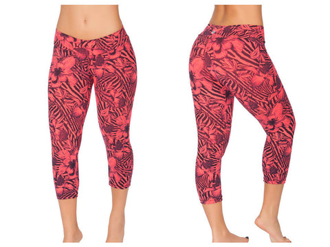 2727-1 Sports Yoga Capri Pants Color Printed