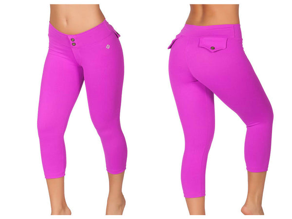 154-1 Sports Yoga Capri Pants Color Fuchsia