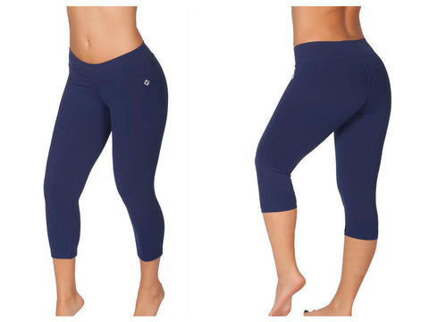151-1 Sports Yoga Capri Pants Color Navy