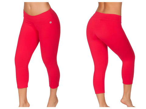 151-1 Sports Yoga Capri Pants Color Red