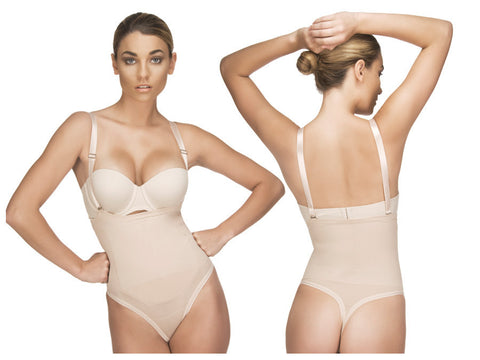 702 Natalie Strapless Bodysuit in Thong Color Nude