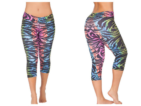 2731-1 Sports Yoga Capri Pants Color Printed