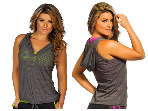 3027 Sports cover up Vest Color Gray