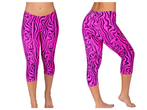 2725-1 Sports Yoga Capri Pants Color Printed